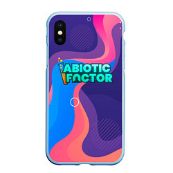 Чехол iPhone XS Max матовый Abiotic Factor яркие полосы, цвет: 3D-голубой