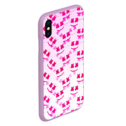 Чехол iPhone XS Max матовый Marshmello pink colors, цвет: 3D-сиреневый — фото 2