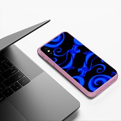 Чехол iPhone XS Max матовый Призрачное тату дракона, цвет: 3D-розовый — фото 2