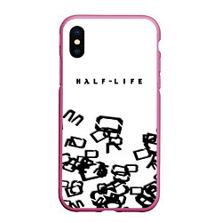 Чехол iPhone XS Max матовый Half life symbol steel gordon, цвет: 3D-малиновый