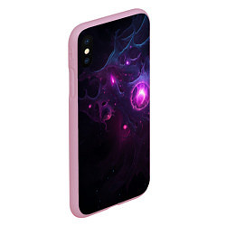 Чехол iPhone XS Max матовый Космическая объемная абстракция с фиолетовым свече, цвет: 3D-розовый — фото 2