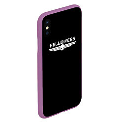 Чехол iPhone XS Max матовый Helldivers Logo, цвет: 3D-фиолетовый — фото 2