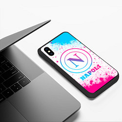 Чехол iPhone XS Max матовый Napoli neon gradient style, цвет: 3D-черный — фото 2