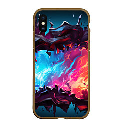 Чехол iPhone XS Max матовый Абстрактные краски во взрыве