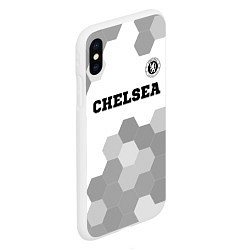 Чехол iPhone XS Max матовый Chelsea sport на светлом фоне посередине, цвет: 3D-белый — фото 2