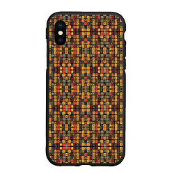 Чехол iPhone XS Max матовый Абстрактный африканский узор, цвет: 3D-черный