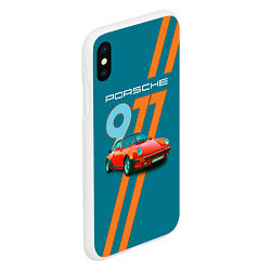 Чехол iPhone XS Max матовый Porsche 911 немецкий спорткар, цвет: 3D-белый — фото 2