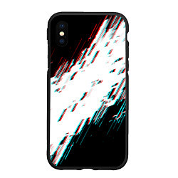 Чехол iPhone XS Max матовый Glitch effect, цвет: 3D-черный