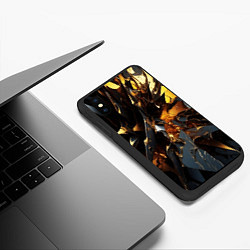 Чехол iPhone XS Max матовый Раскол черных плит и янтаря, цвет: 3D-черный — фото 2