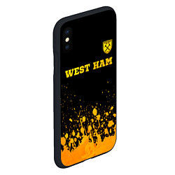 Чехол iPhone XS Max матовый West Ham - gold gradient посередине, цвет: 3D-черный — фото 2