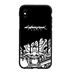 Чехол iPhone XS Max матовый Cyberpunk steel samurai, цвет: 3D-черный