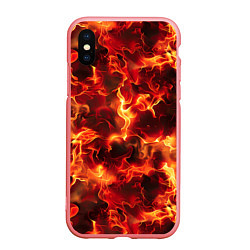 Чехол iPhone XS Max матовый Огненный элементаль, цвет: 3D-баблгам