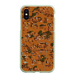 Чехол iPhone XS Max матовый Герои 3 Карта Фабрики, цвет: 3D-салатовый