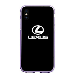 Чехол iPhone XS Max матовый Lexus white logo, цвет: 3D-светло-сиреневый