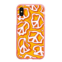 Чехол iPhone XS Max матовый Pattern peace, цвет: 3D-баблгам