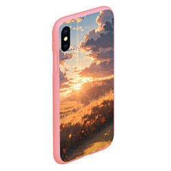 Чехол iPhone XS Max матовый Вечерний закат - аниме, цвет: 3D-баблгам — фото 2