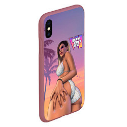 Чехол iPhone XS Max матовый Девушка в купальнике из Gta 6, цвет: 3D-малиновый — фото 2