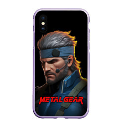 Чехол iPhone XS Max матовый Веном Снейк из игры Metal gear, цвет: 3D-светло-сиреневый