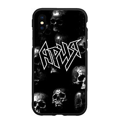 Чехол iPhone XS Max матовый Ария - рок группа, цвет: 3D-черный