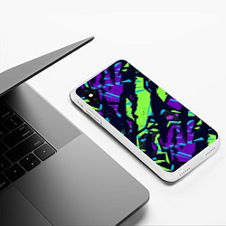 Чехол iPhone XS Max матовый Абстрактный фон со спортивным рисунком, цвет: 3D-белый — фото 2