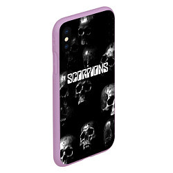 Чехол iPhone XS Max матовый Scorpions logo rock group, цвет: 3D-сиреневый — фото 2