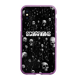 Чехол iPhone XS Max матовый Scorpions rock group, цвет: 3D-фиолетовый
