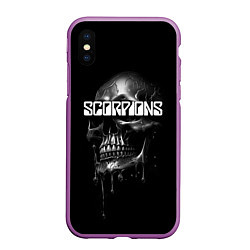 Чехол iPhone XS Max матовый Scorpions rock, цвет: 3D-фиолетовый