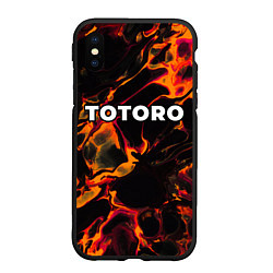 Чехол iPhone XS Max матовый Totoro red lava, цвет: 3D-черный