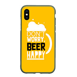 Чехол iPhone XS Max матовый Dont worry be happy - beer