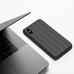 Чехол iPhone XS Max матовый Чёрно-белый полосы в горошек, цвет: 3D-черный — фото 2