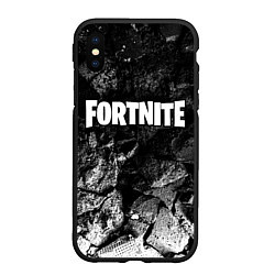 Чехол iPhone XS Max матовый Fortnite black graphite, цвет: 3D-черный