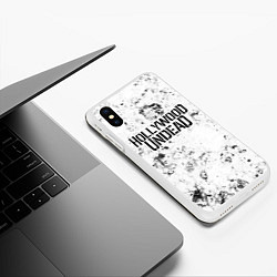Чехол iPhone XS Max матовый Hollywood Undead dirty ice, цвет: 3D-белый — фото 2