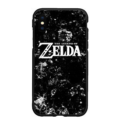 Чехол iPhone XS Max матовый Zelda black ice, цвет: 3D-черный