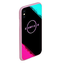 Чехол iPhone XS Max матовый Starfield neon, цвет: 3D-розовый — фото 2