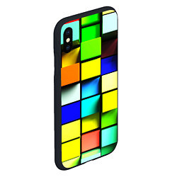 Чехол iPhone XS Max матовый Оптические кубы, цвет: 3D-черный — фото 2