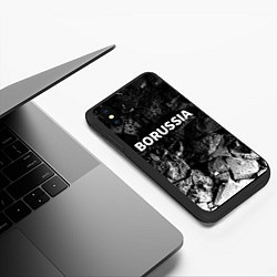 Чехол iPhone XS Max матовый Borussia black graphite, цвет: 3D-черный — фото 2