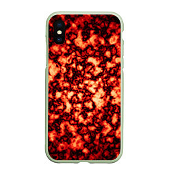 Чехол iPhone XS Max матовый Узор огня, цвет: 3D-салатовый