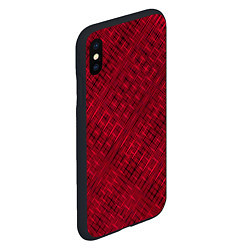 Чехол iPhone XS Max матовый Тёмно-красный однотонный текстурированный, цвет: 3D-черный — фото 2