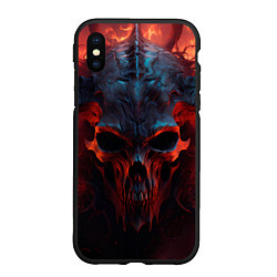 Чехол iPhone XS Max матовый Demon skull with horns