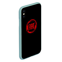 Чехол iPhone XS Max матовый FIAT logo red, цвет: 3D-мятный — фото 2