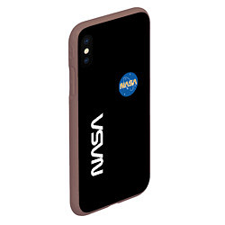 Чехол iPhone XS Max матовый NASA logo usa space, цвет: 3D-коричневый — фото 2