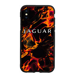 Чехол iPhone XS Max матовый Jaguar red lava, цвет: 3D-черный