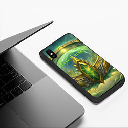 Чехол iPhone XS Max матовый Магическое кольцо Elden Ring, цвет: 3D-черный — фото 2