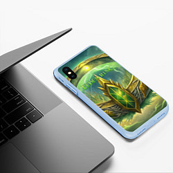 Чехол iPhone XS Max матовый Магическое кольцо Elden Ring, цвет: 3D-голубой — фото 2