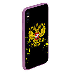 Чехол iPhone XS Max матовый Borussia жёлтые краски, цвет: 3D-фиолетовый — фото 2