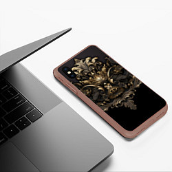 Чехол iPhone XS Max матовый Объемные старые классические узоры, цвет: 3D-коричневый — фото 2