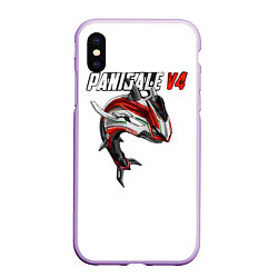 Чехол iPhone XS Max матовый Ducati Panigale V4 shark, цвет: 3D-сиреневый