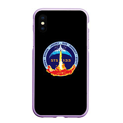 Чехол iPhone XS Max матовый NASA space trend, цвет: 3D-сиреневый