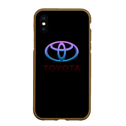 Чехол iPhone XS Max матовый Toyota neon steel, цвет: 3D-коричневый