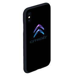 Чехол iPhone XS Max матовый Citroen logo neon, цвет: 3D-черный — фото 2